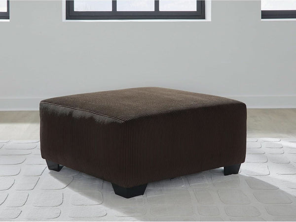 Ottoman Dark Brown Textured Stripe Statement Piece