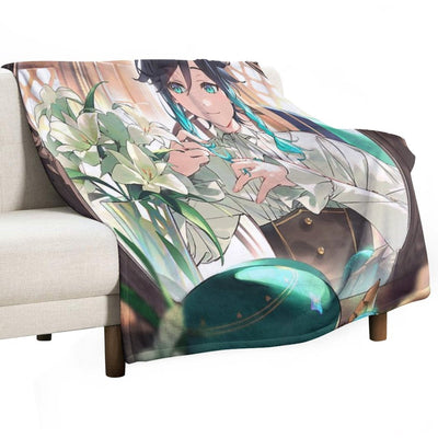 Genshin Impact - Venti Official Birthday Artwork 2024 Velvety-soft Throw Blanket