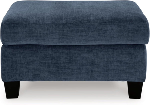 Blue Rectangular Ottoman Upholstered Modern Living Room
