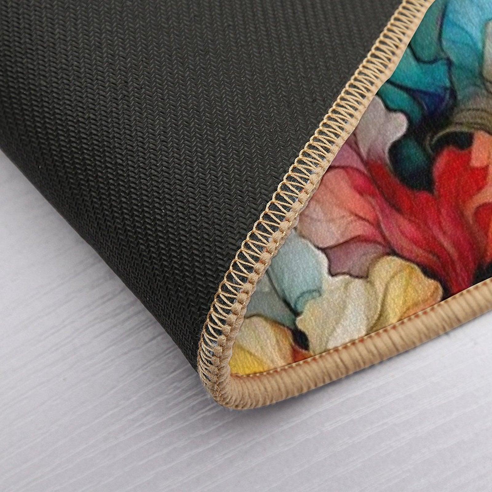 Elegant Floral Glass Effect Seamless Pattern Fire And Ice  Versatile Bath Mat