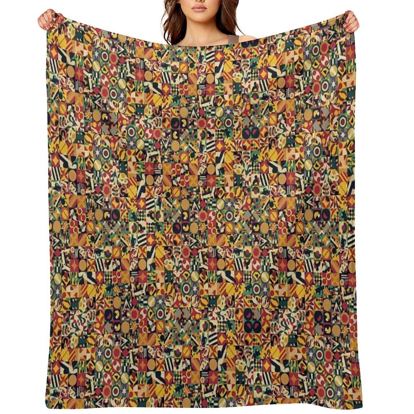 Bohemian Simple Geometric Machine-washable Throw Blanket