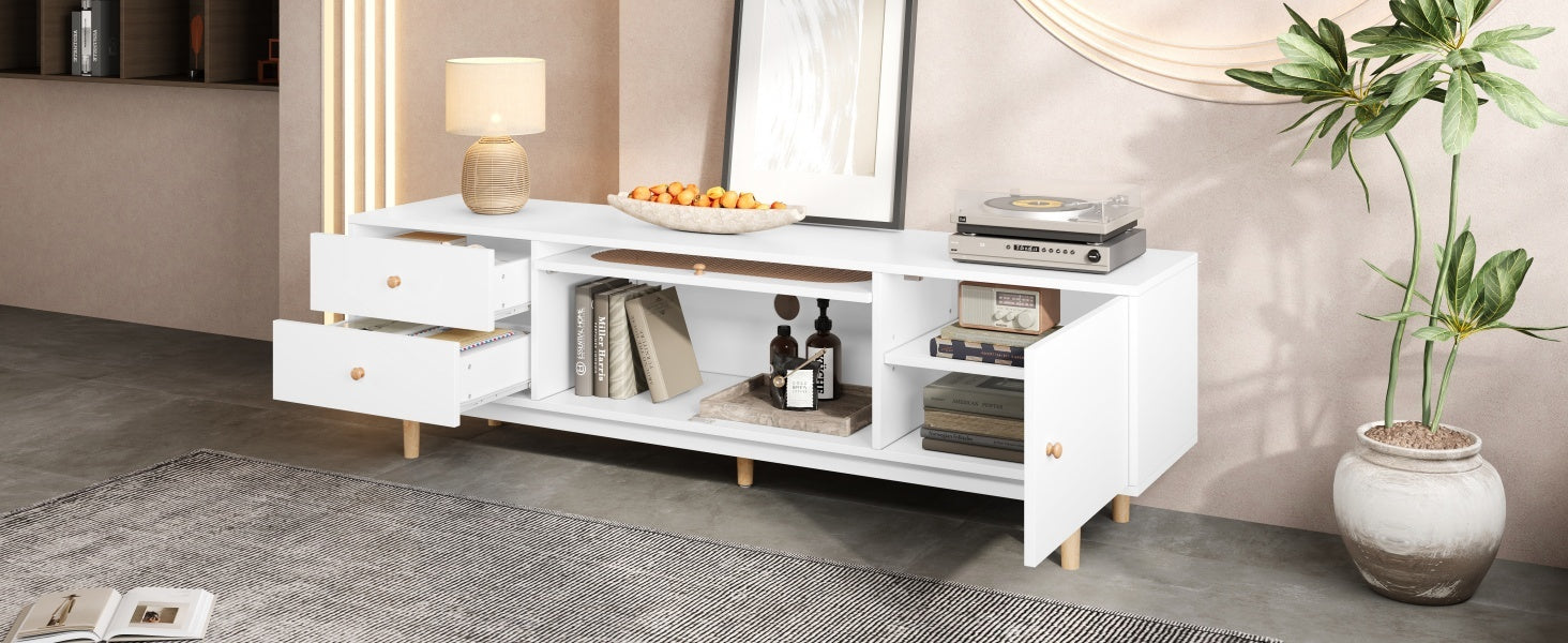 70 inch TV Stand for TVs up to 80 Inch, Minimalist TV Console Table with Drawers, Media Entertainment Center for Living Room, Bedroom