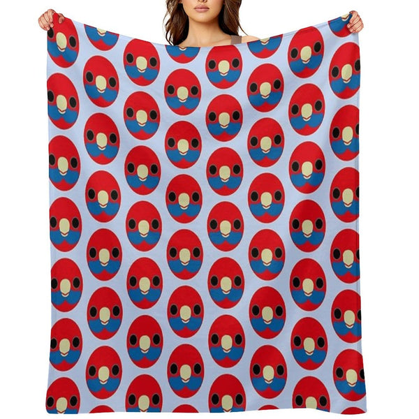 The Face of A Crimson Rosella Wrinkle-free Throw Blanket