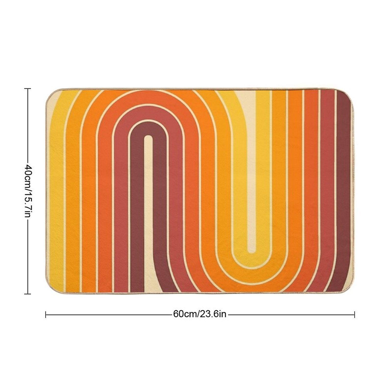 Retro Geometric Double Arch Design 522 Bath Mat