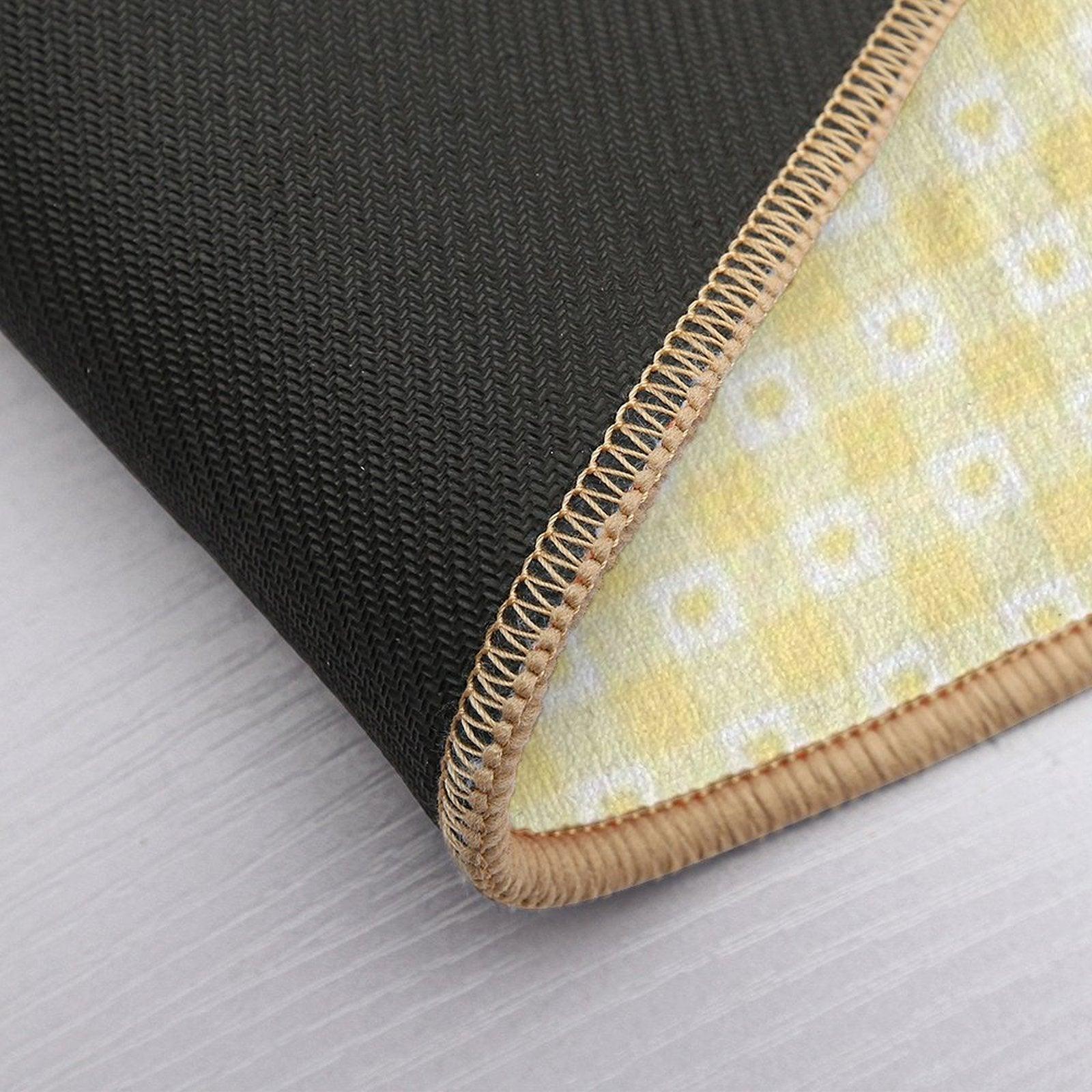 Yellow Heart Gingham Checkered Pattern  Non-Slip Bath Mat