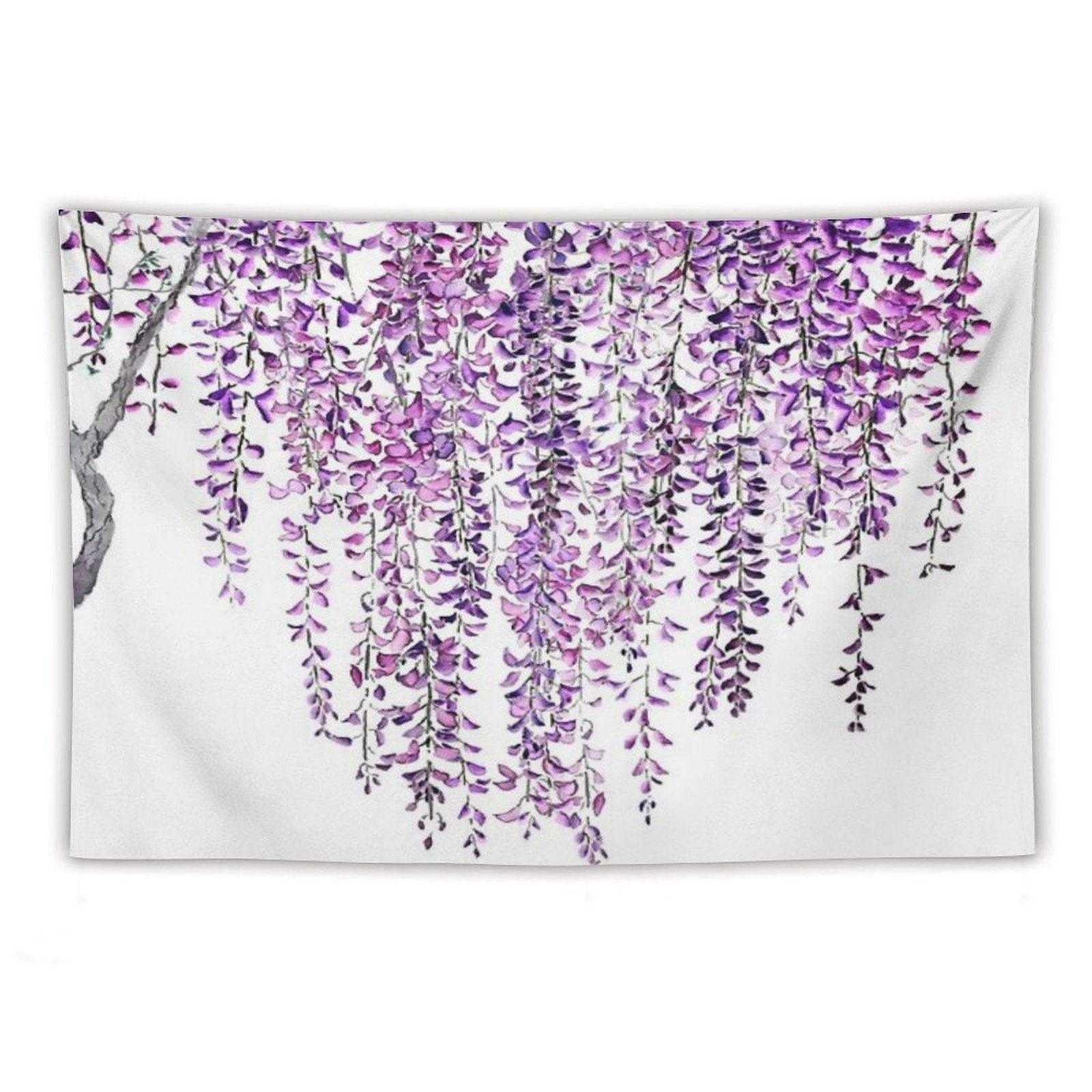 Hand Painted Purple Wisteria  in Bloom Tapestry
