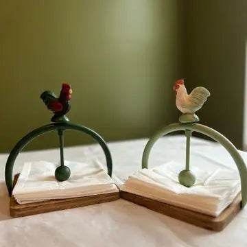 IRON ROOSTER NAPKIN HOLDER