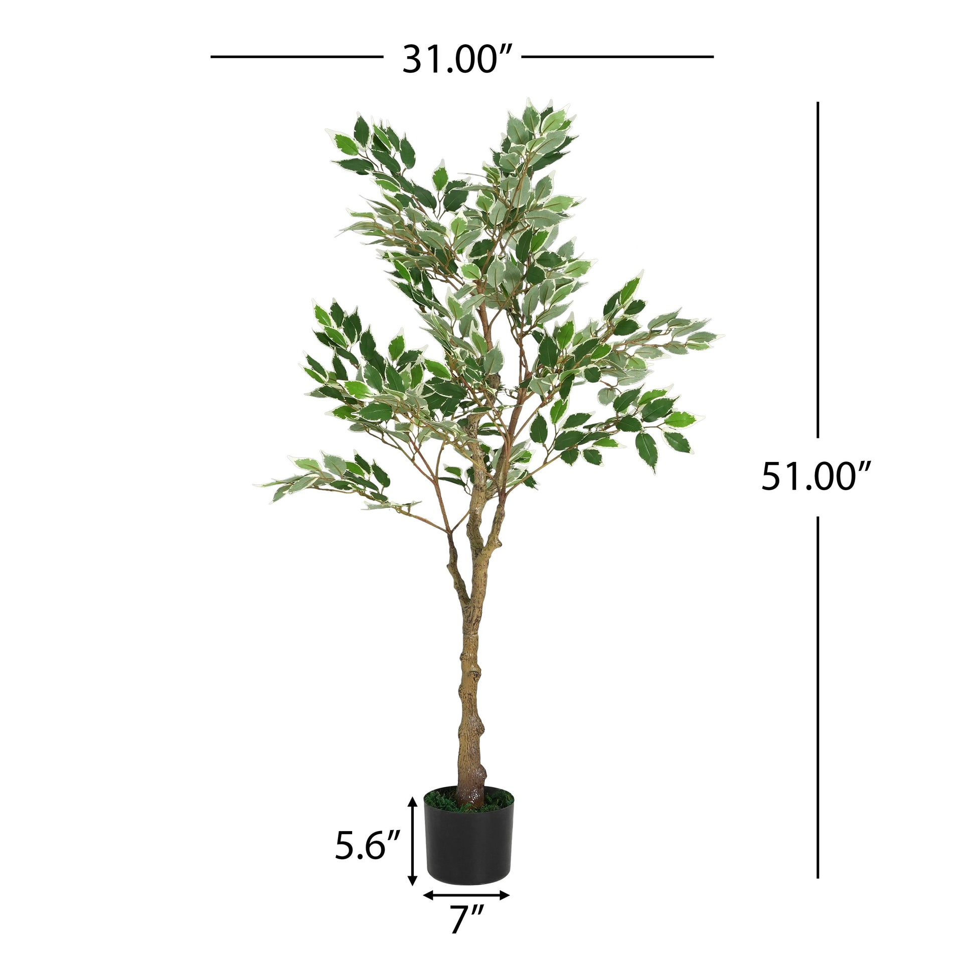 51' Artificial Ficus Tree With Pot