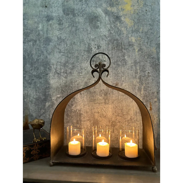 Cast Iron Triple Candleholder
