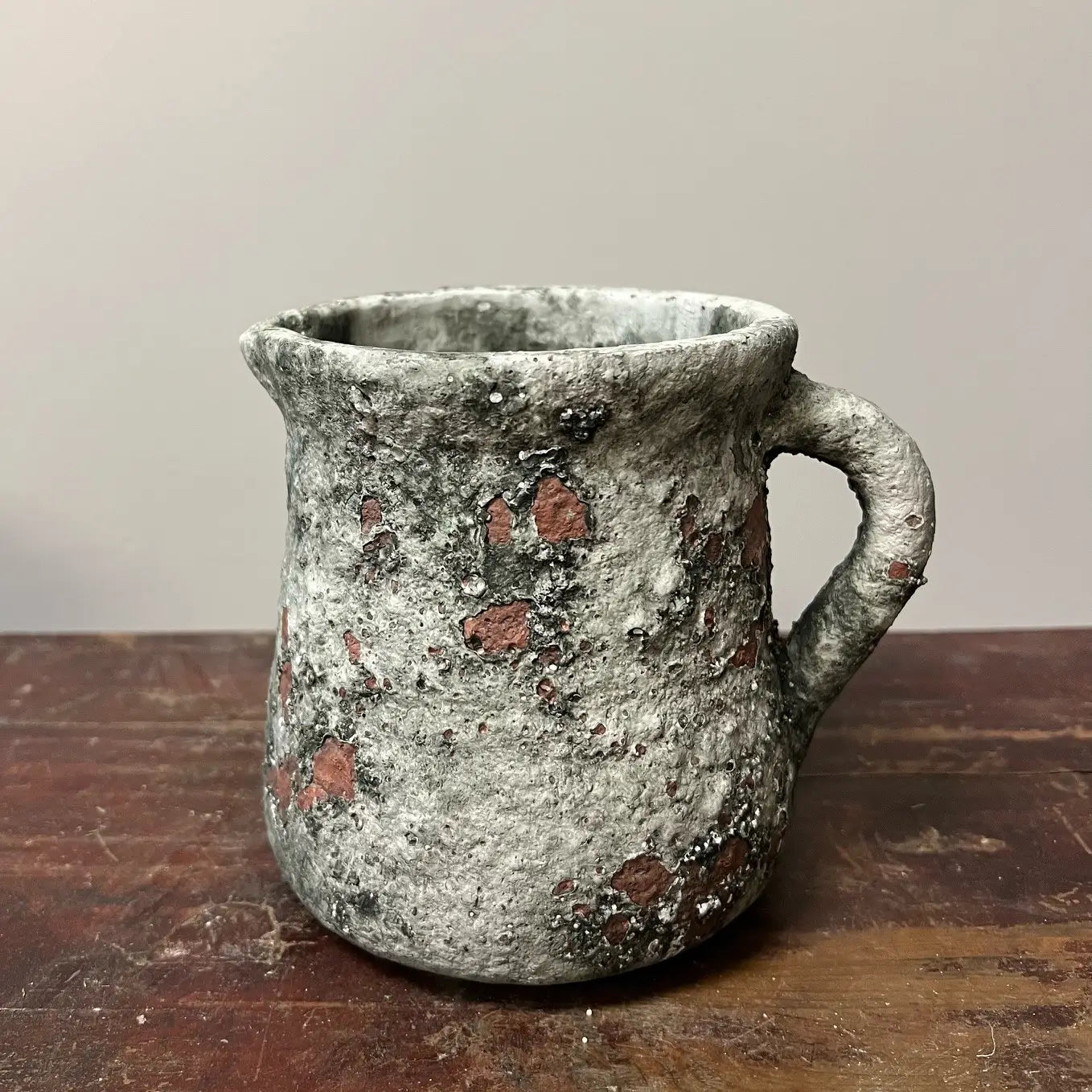 Cement Rustic Floral Jar