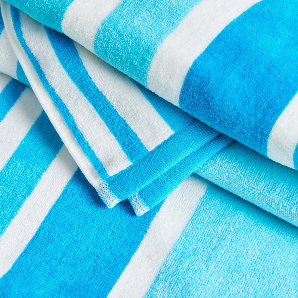 Cotton Velour Cabana Stripe Beach Towel - Novia Collection