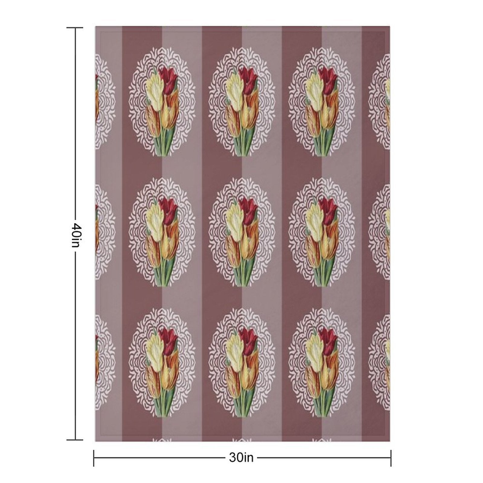 Vintage Flowers And Mandala Plush Throw Blanket