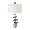 15x29.5' Blue and White Agate Slice Table Lamp with Marble Base
