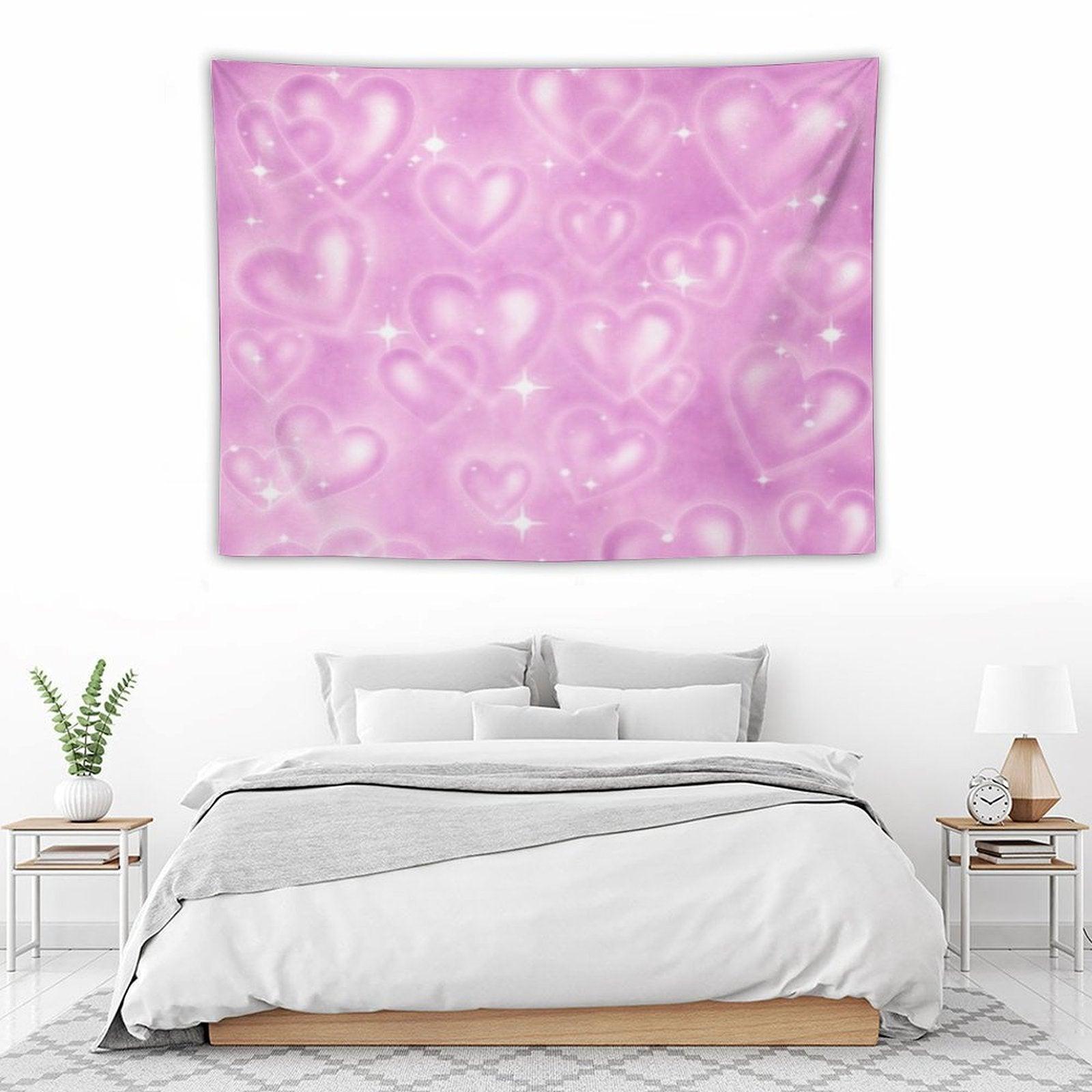 PINK 90S HEART BACKDROP Tapestry