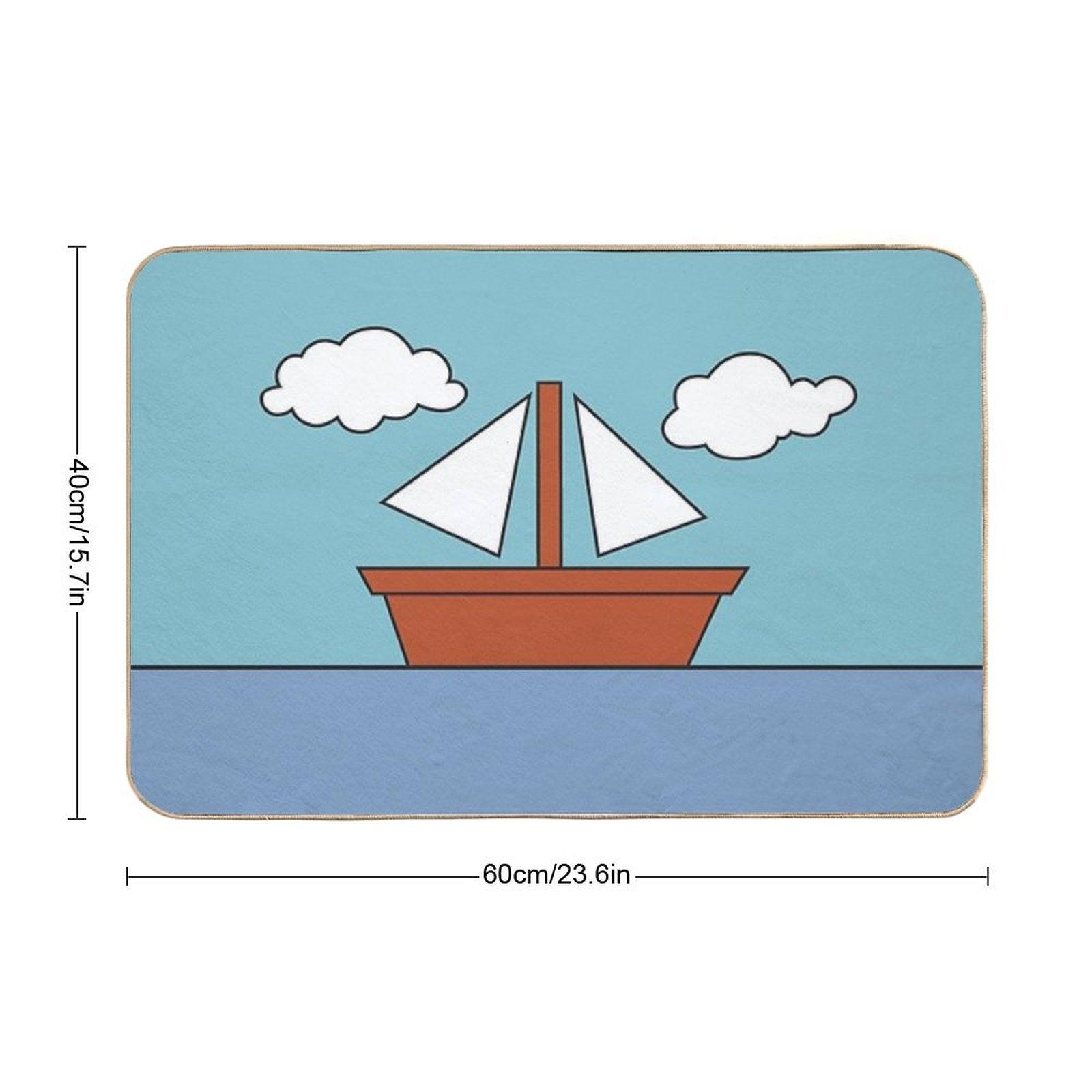 Living Room Boat Picture Bath Mat