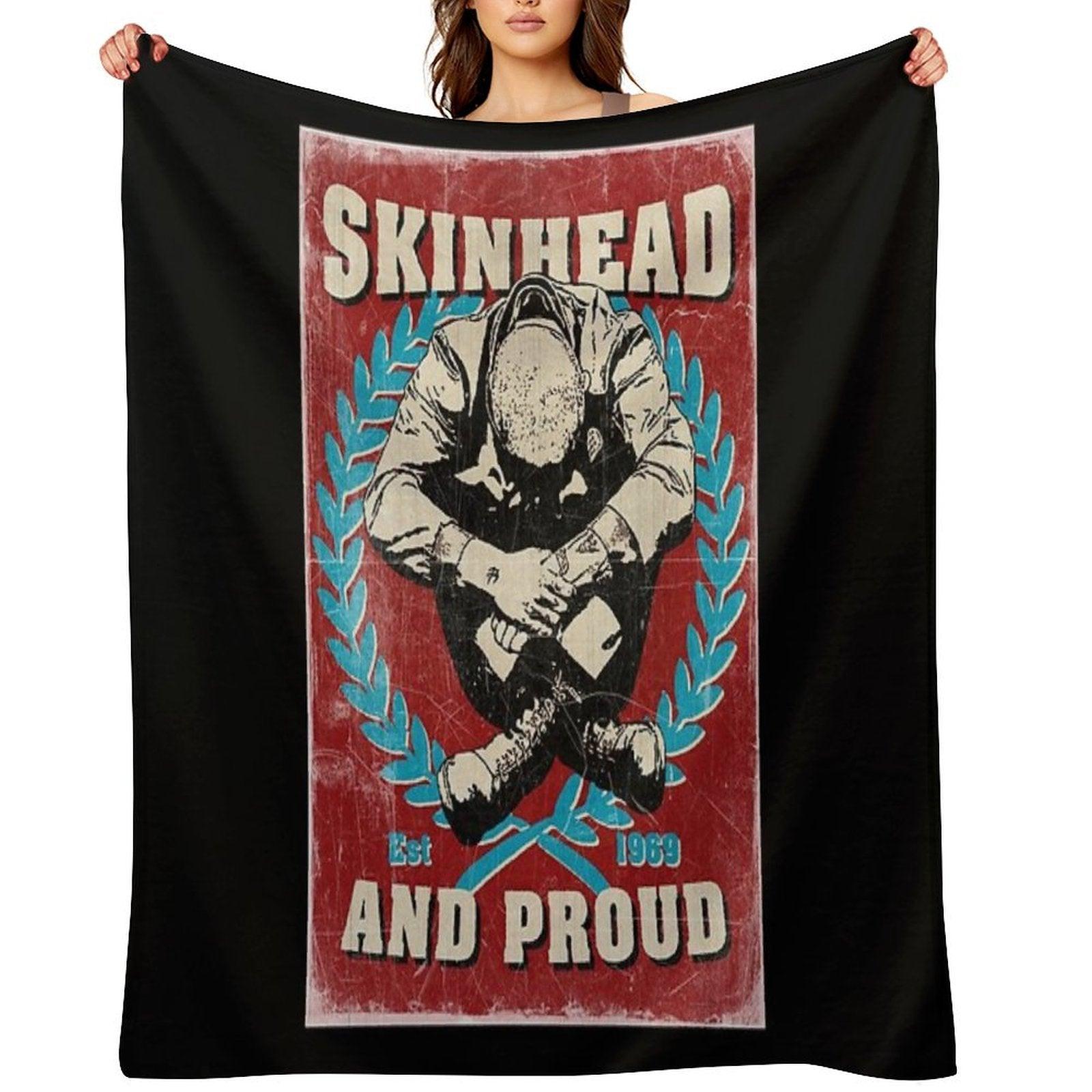 Skinhead And Proud Throw Blanket