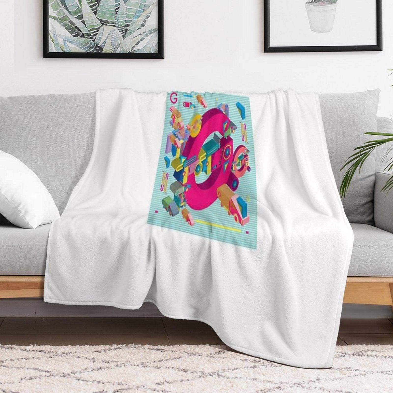 Vector Alphabet 3D Letter G Throw Blanket