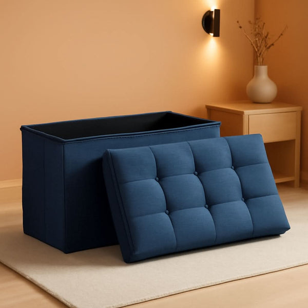 30 Inch Ottoman Bench Midnight Blue Storage Unit Pro Max