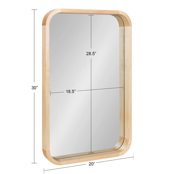 Hutton Wood Framed Radius Rectangle Mirror