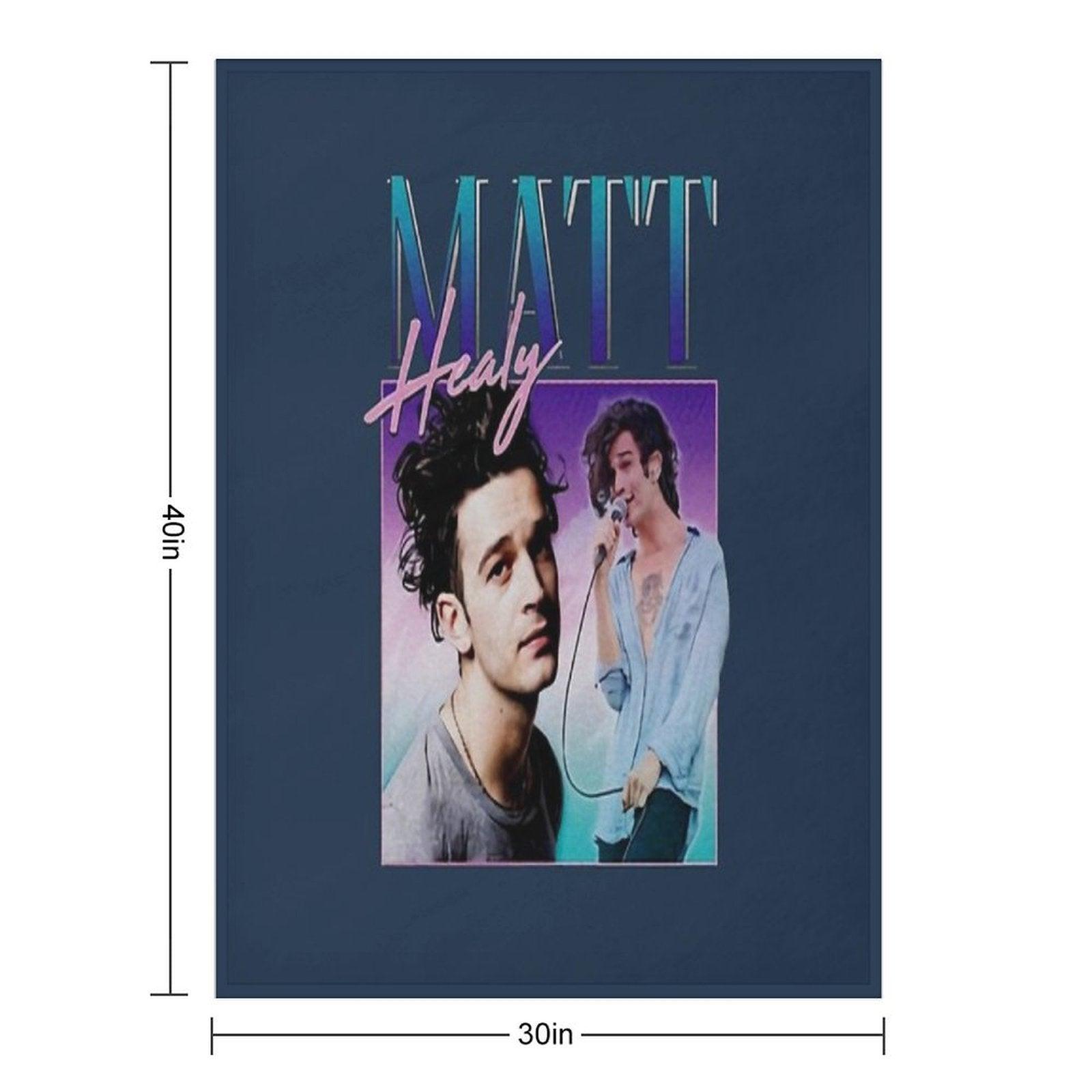 Matt Healy Homage  Funny Matty 1975 Retro 90's 80's Party Throw Blanket