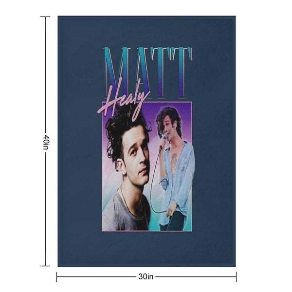 Matt Healy Homage  Funny Matty 1975 Retro 90's 80's Party Throw Blanket