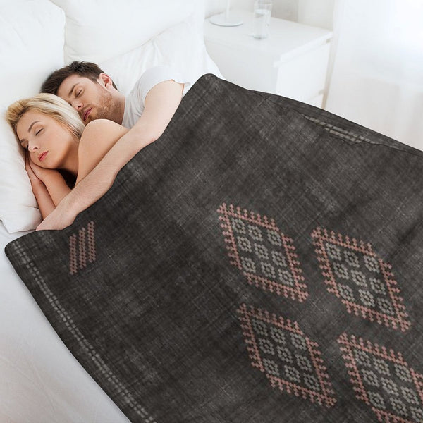 Kilim in Black And Pink Lightweight Throw Blanket