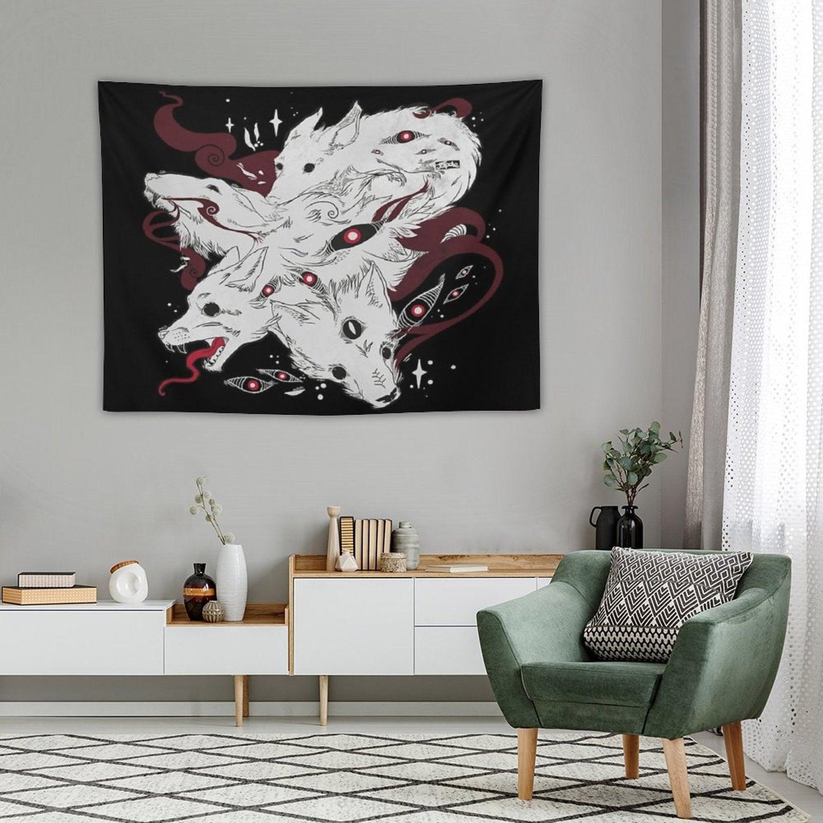 Wild Wolves With Many Eyes Tapestry