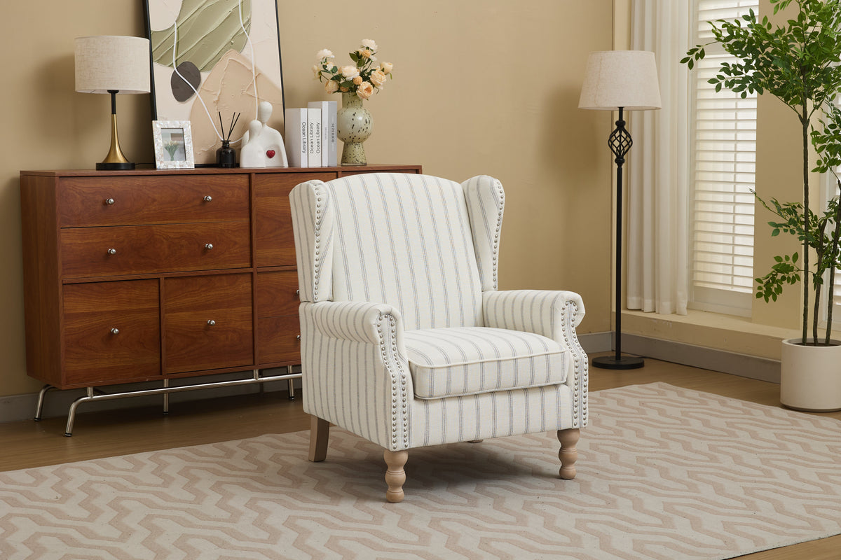 Modern Accent Chair with Retro Wood Legs