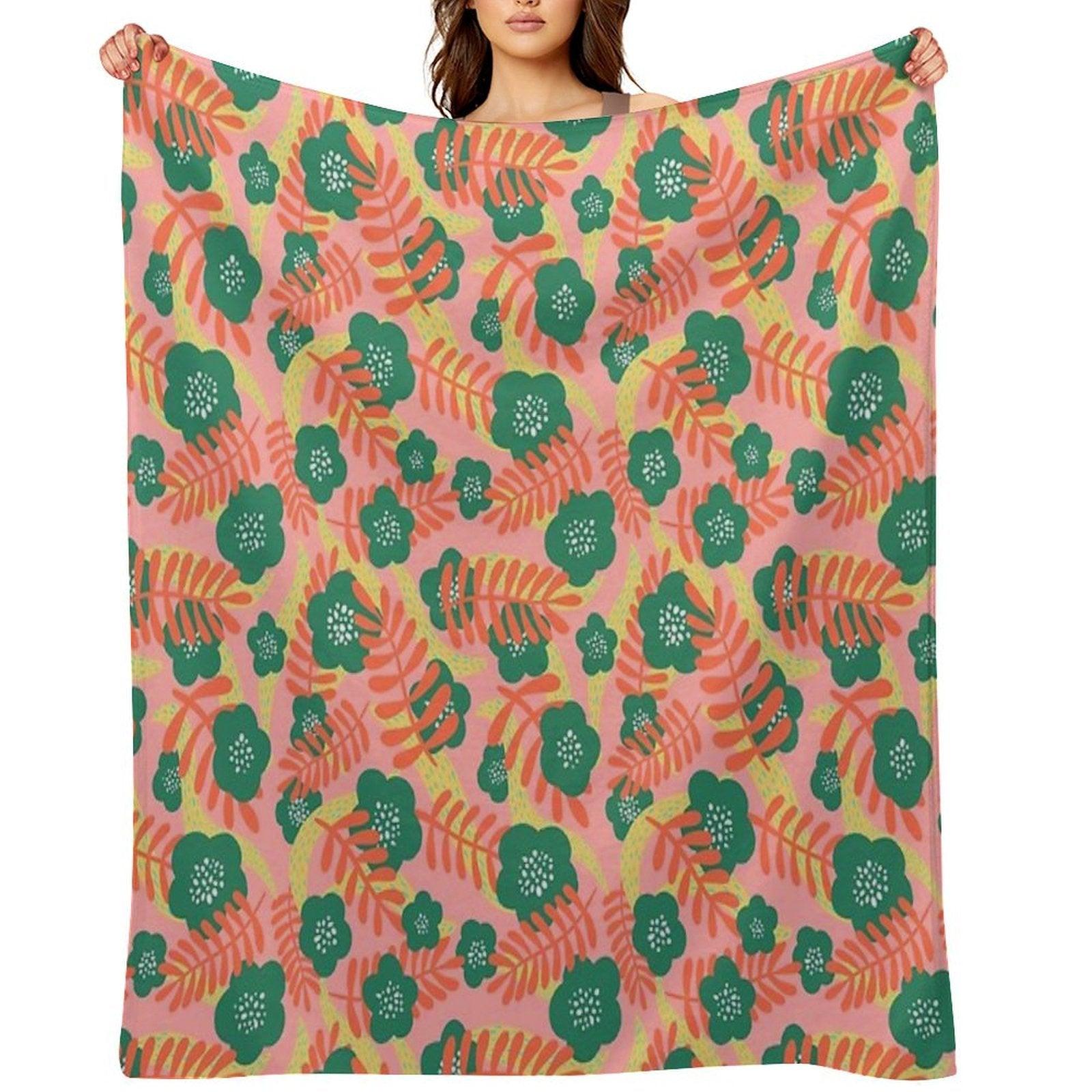 Bright Florals Throw Blanket