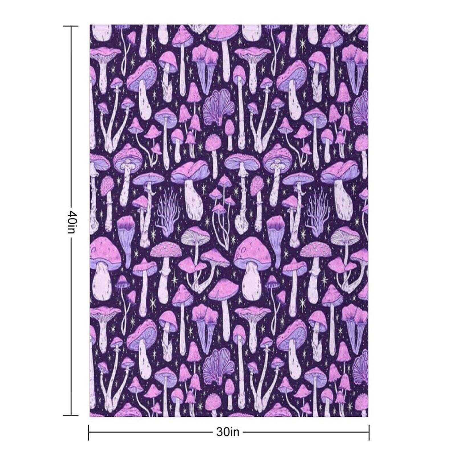 Deadly Mushrooms Dark Purple Throw Blanket
