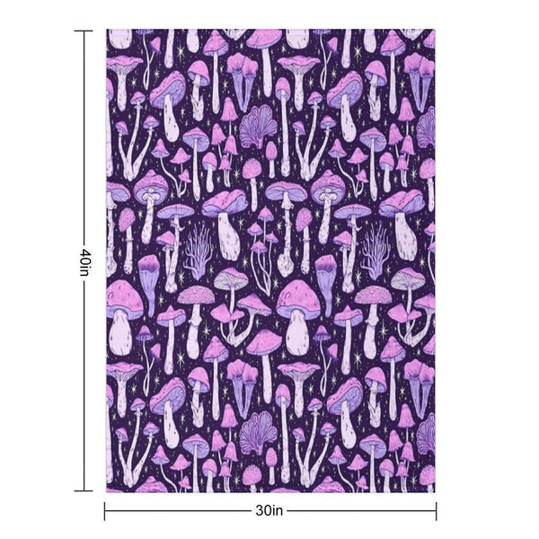 Deadly Mushrooms Dark Purple Throw Blanket