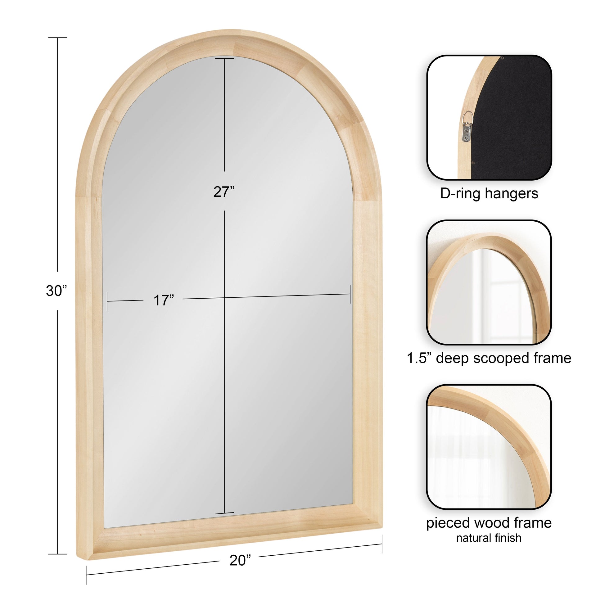 Hatherleigh Arch Wood Wall Mirror