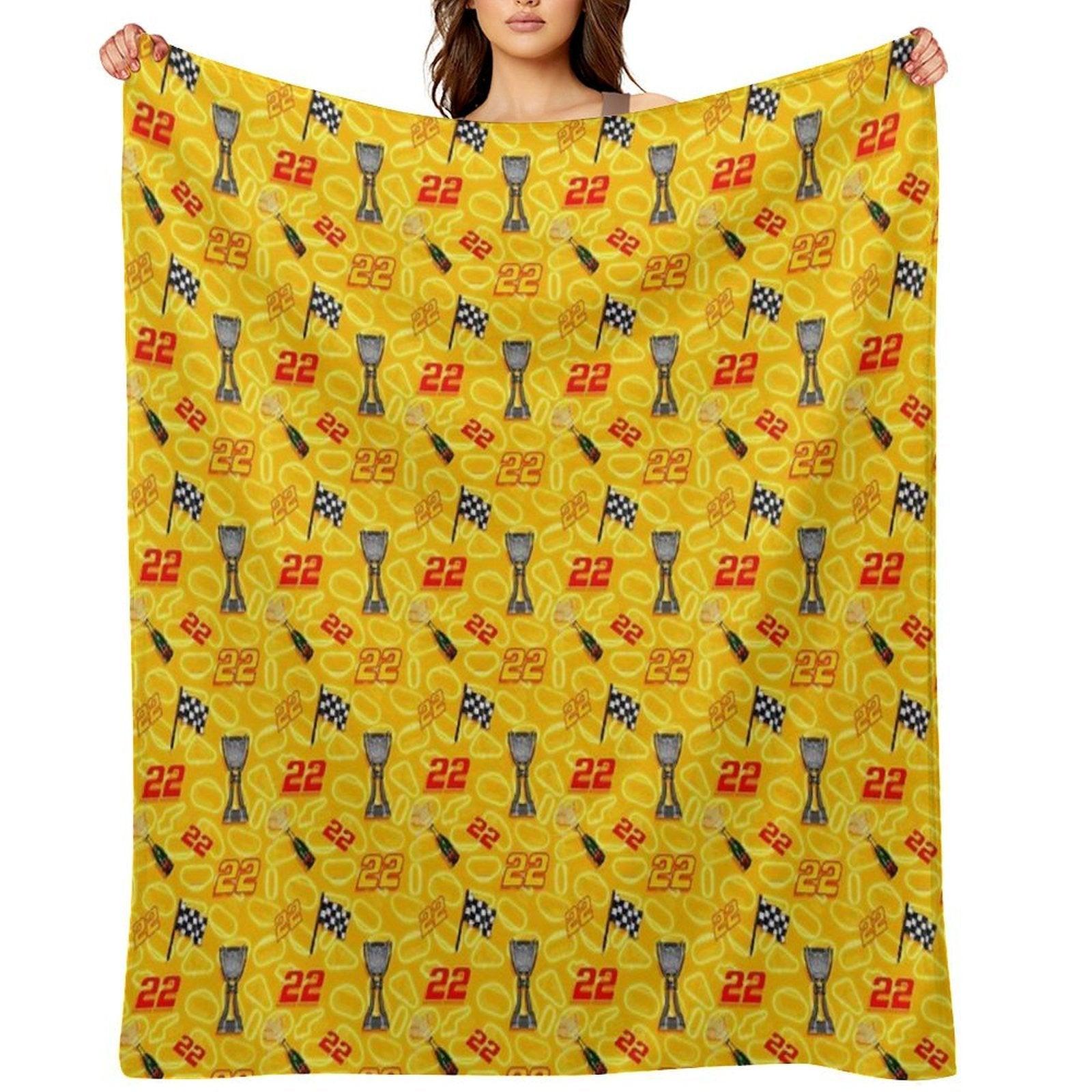 Joey Logano But It’s A Looping Pattern (yellow) Throw Blanket