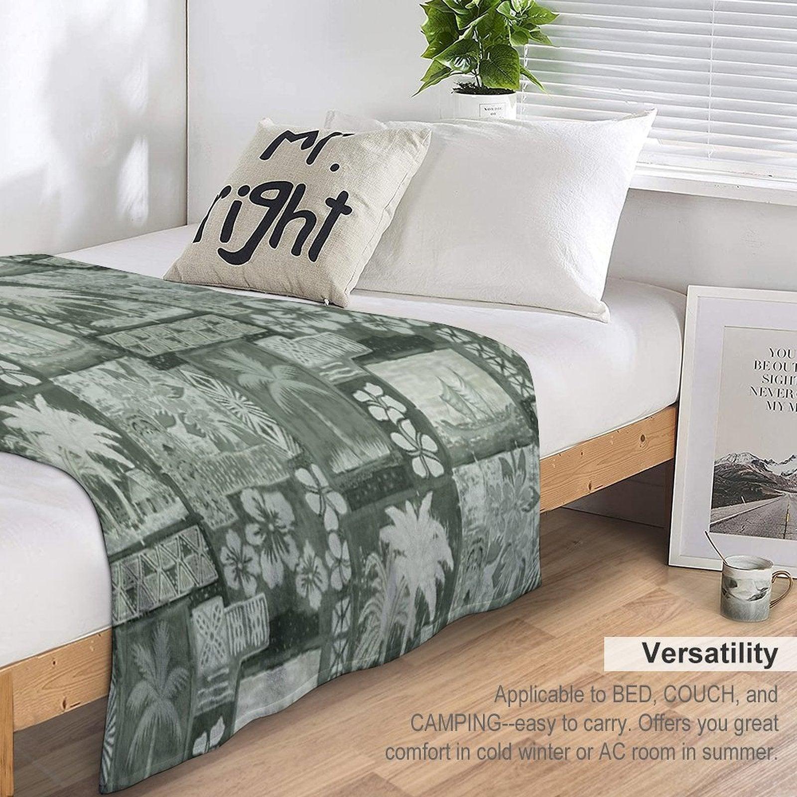 Kona Coast Retro Aloha Shirt Print Throw Blanket