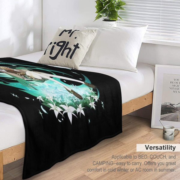 Genshin Impact - Venti Official Character Wish - Gacha Splash Art Travel-friendly Throw Blanket