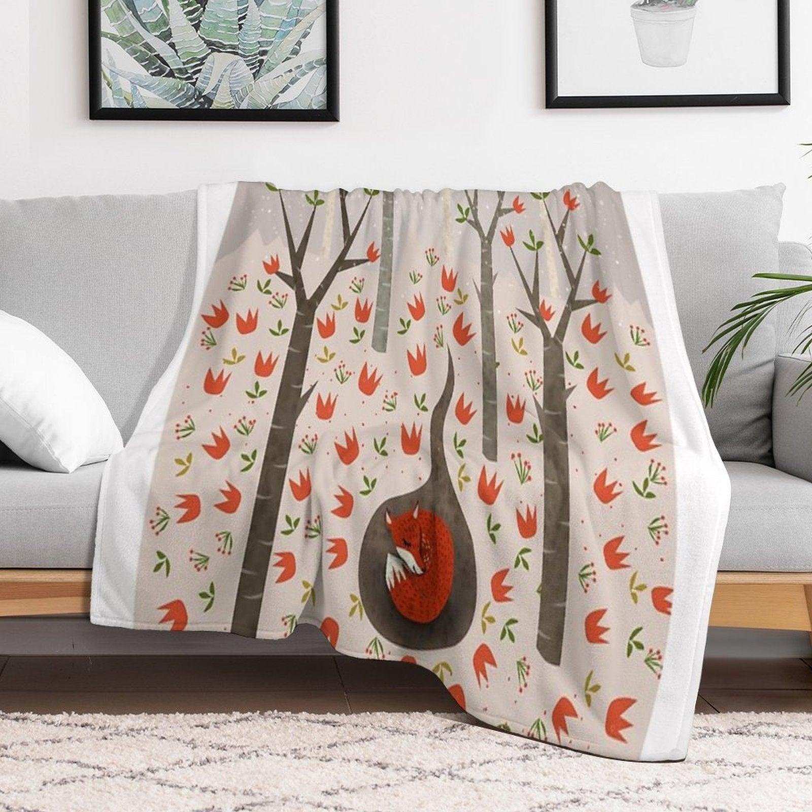 Sleeping Fox Throw Blanket