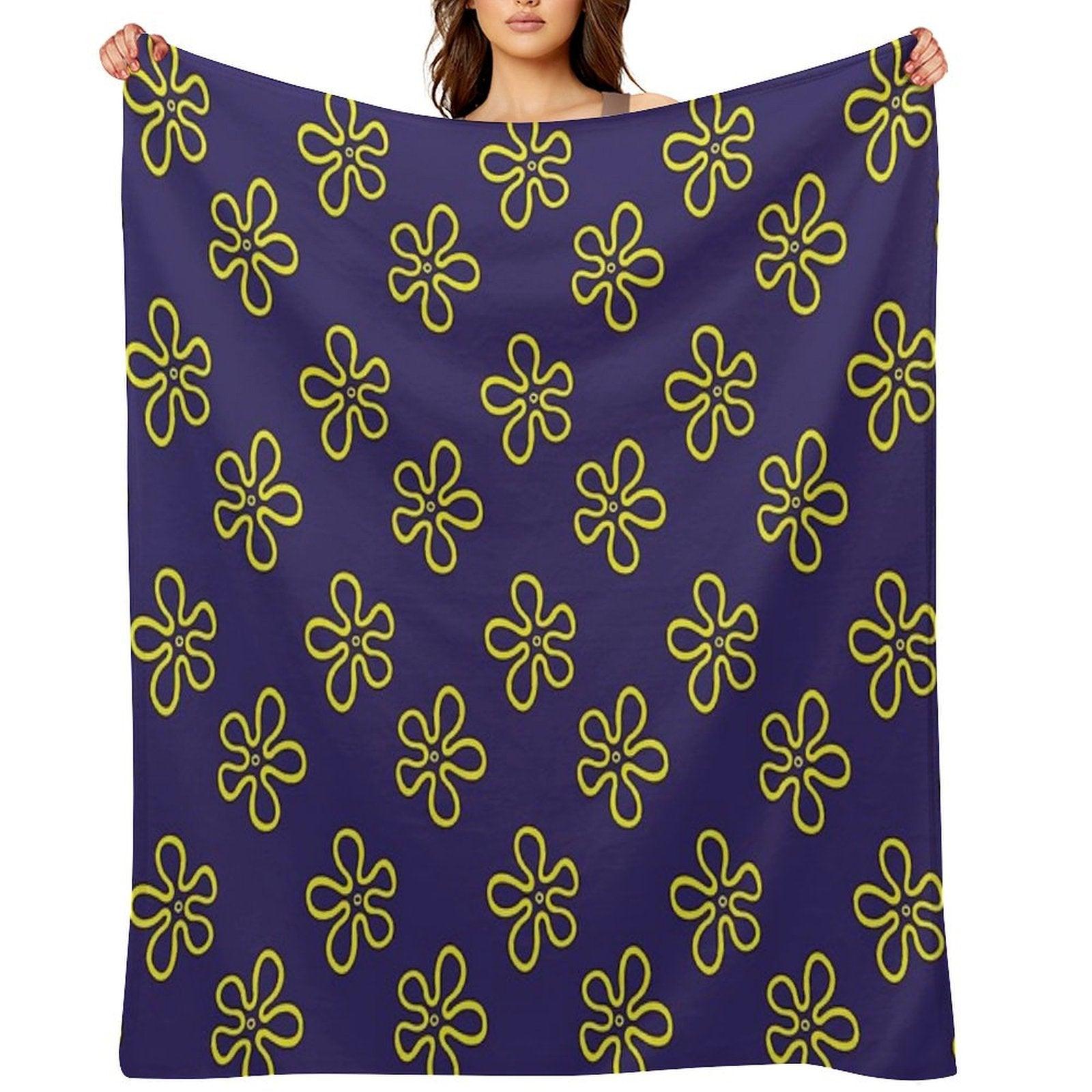 Spongebob's Floral Pattern (Purple) Throw Blanket