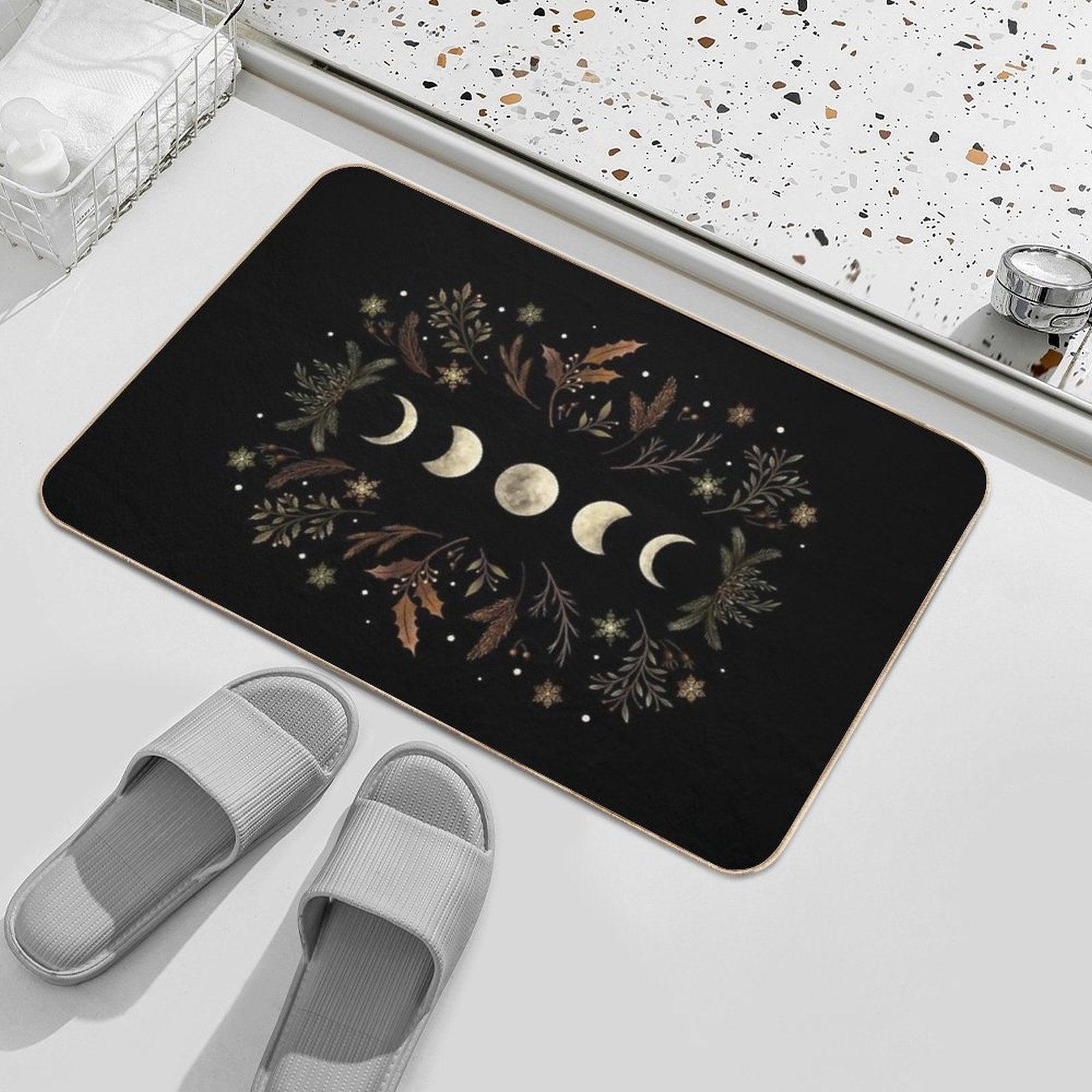 Moonlit Garden-Winter Brown Bath Mat