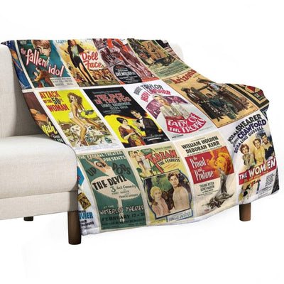 Old Movies Poster Machine-washable Throw Blanket