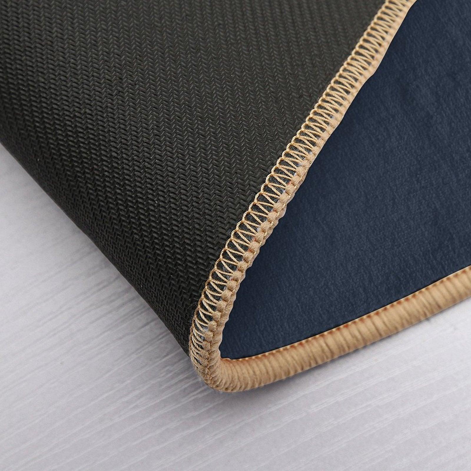 Minimalist Midnight Navy And Gold Lines Bath Mat