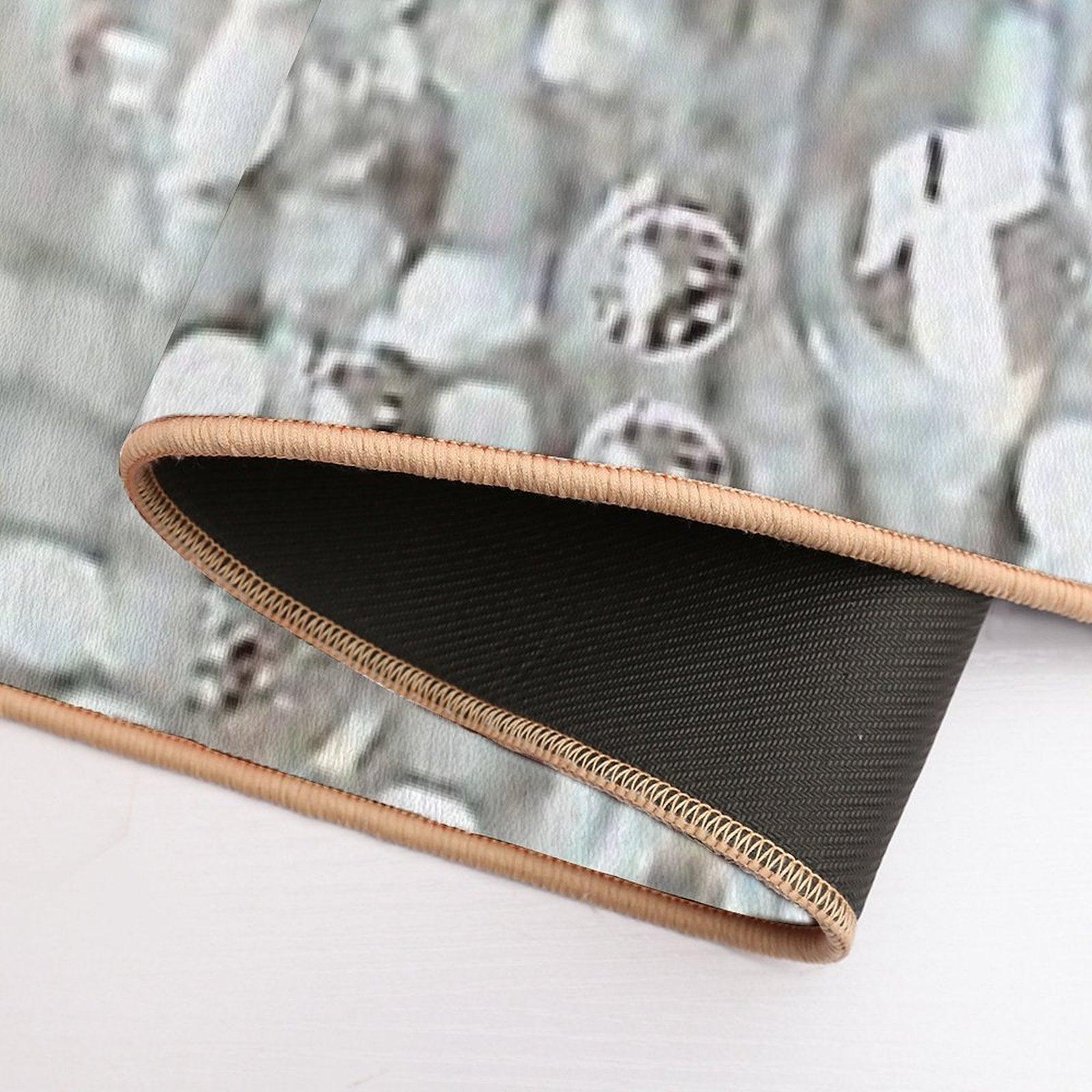 Photographic Image of Chandelier of Crystals And Light Bath Mat