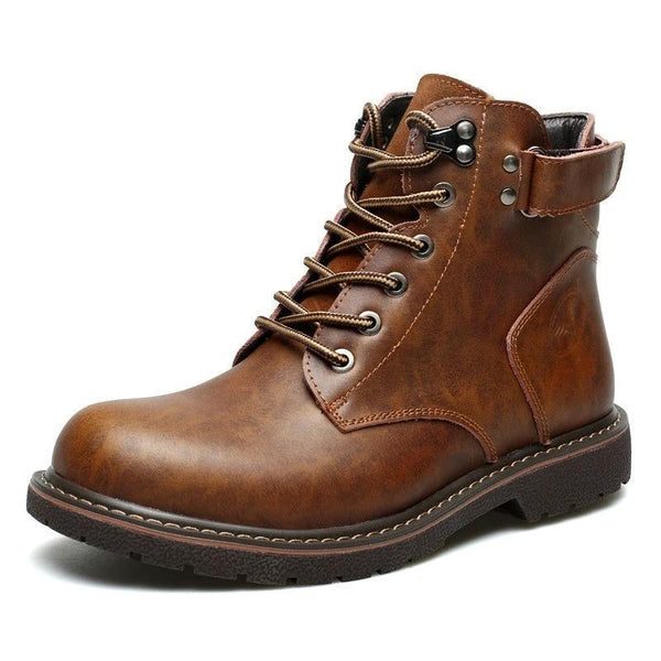 Men's Fleece-lined Martin Boots Casual Mid-top