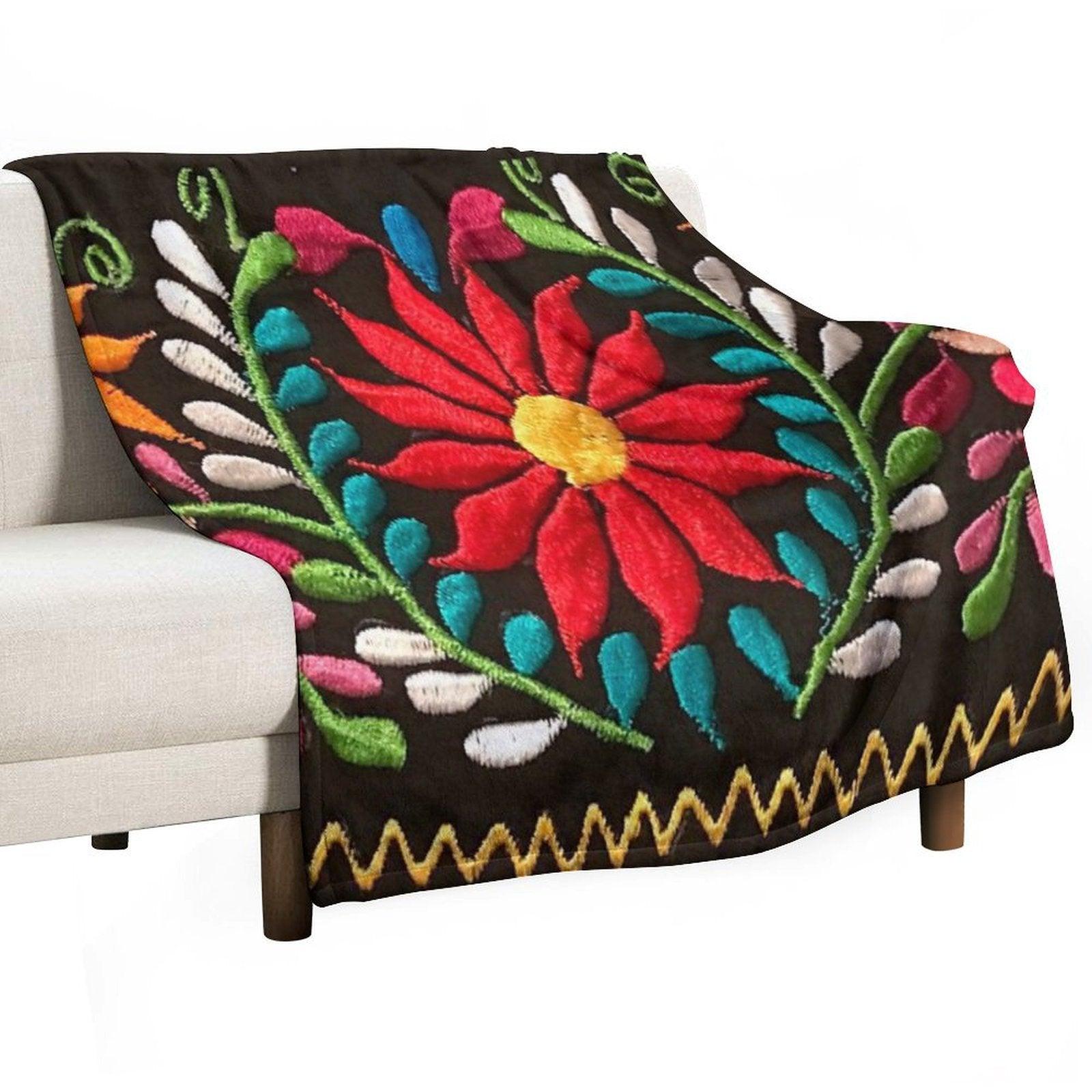 Spanish Flowers Throw Blanket