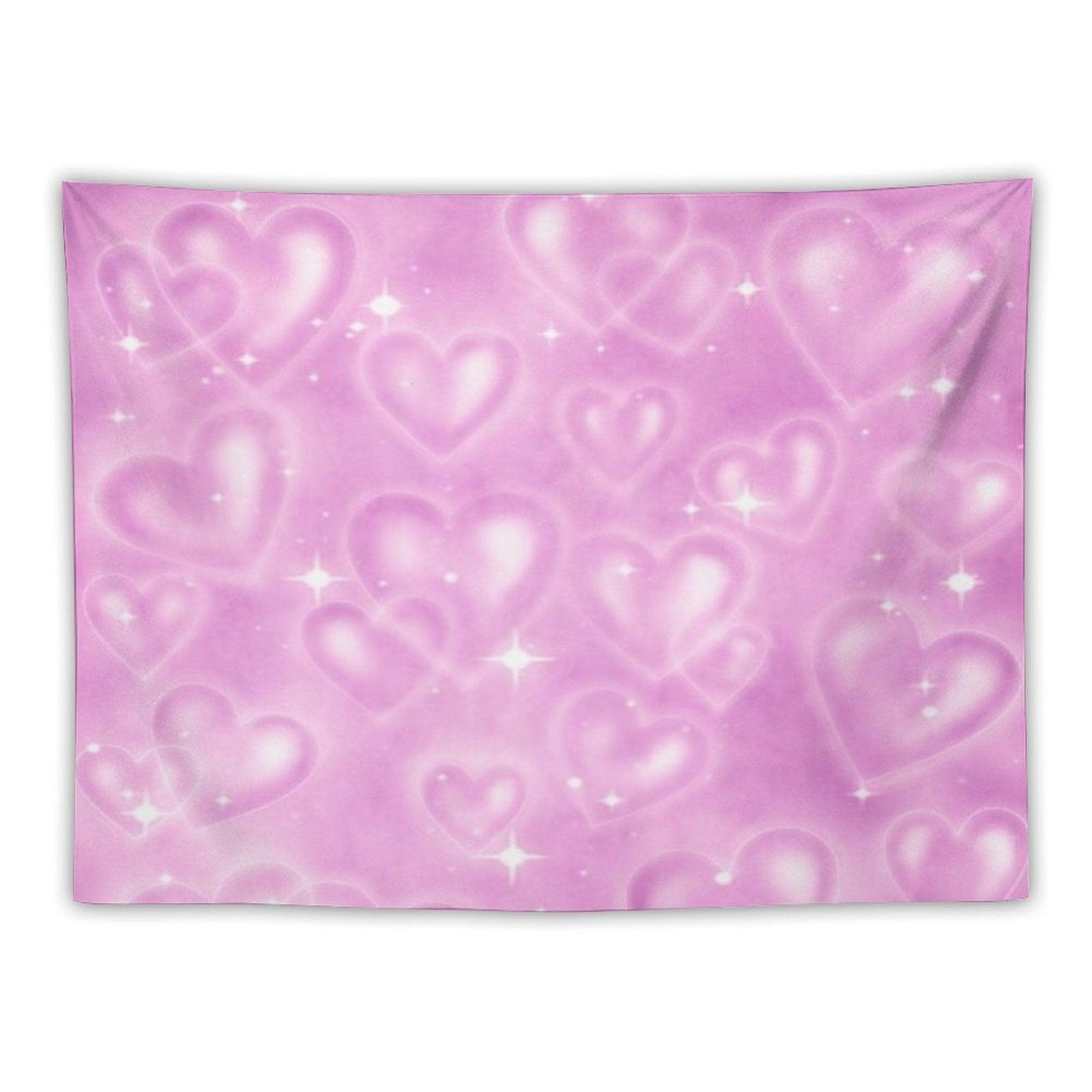 PINK 90S HEART BACKDROP Tapestry