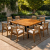 9-Piece Acacia Wood Outdoor Dining Set - Light Teak,Teak
