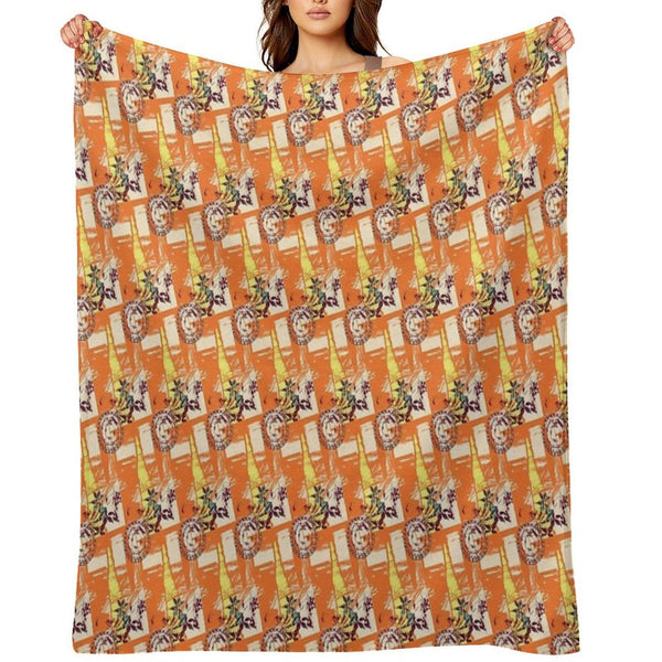 Abstract Flower Pattern Throw Blanket