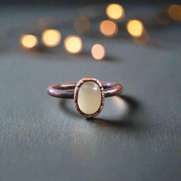 Copper Prehnite Ring Embracing Inner Peace | By Blackbird & Sage
