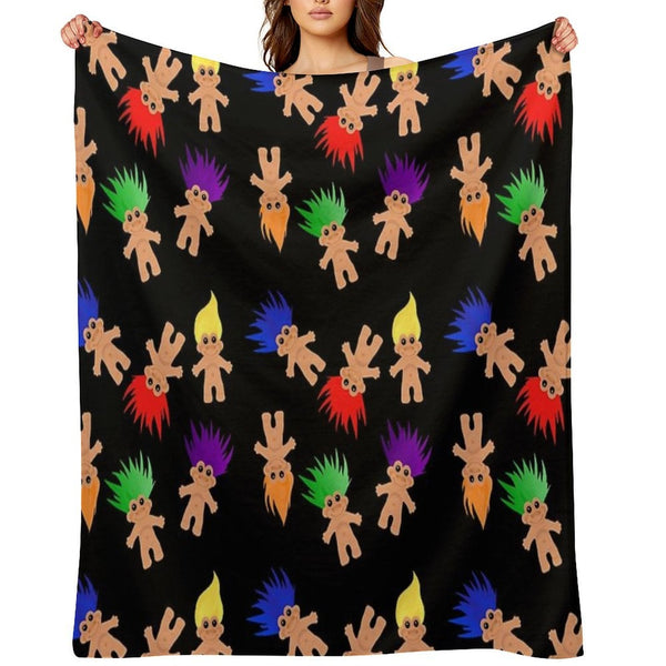 Troll Dolls Pattern Velvety-soft Throw Blanket