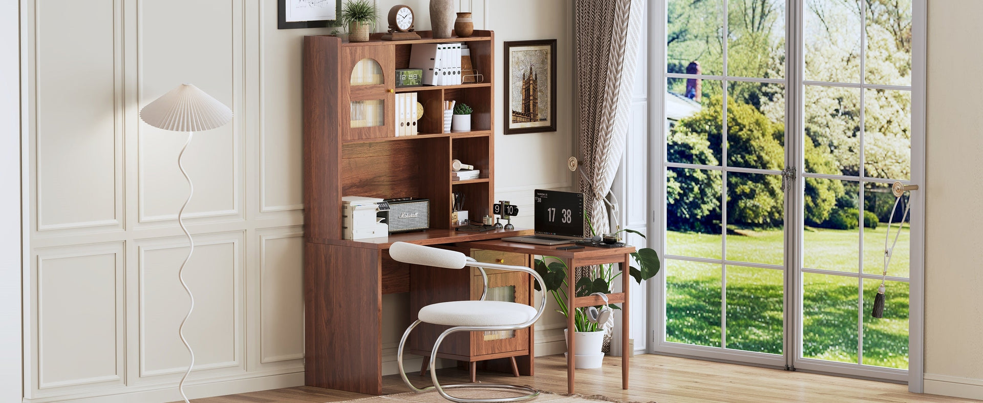 Computer Desk with 90 Degree Rotating Desktop BLAKHOM