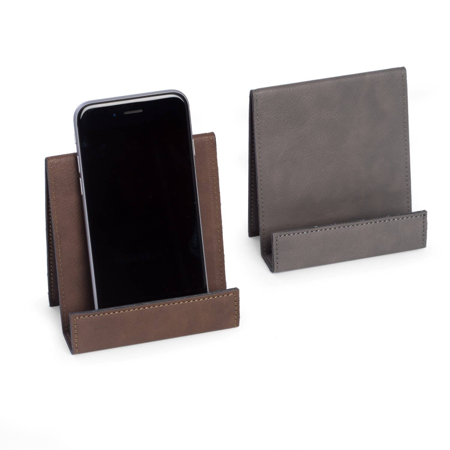 Leatherette Phone Cradle – Adjustable Mobile Phone Stand & Smartphone Holder